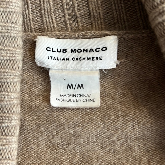 Club Monaco Italian Cashmere Open Front Cardigan in Oatmeal Size Medium - Picture 12 of 13
